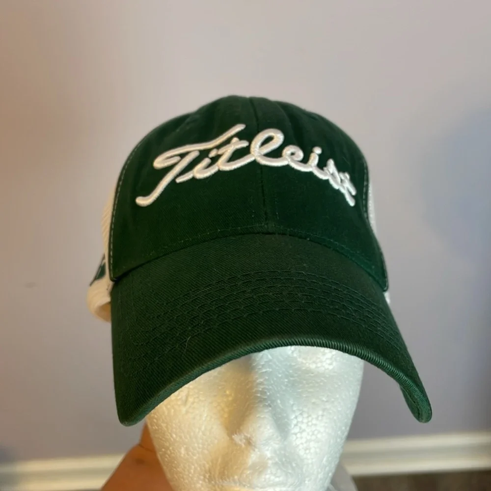 Titleist Foot Joy Green White Mesh Back Baseball Hat Cap OS